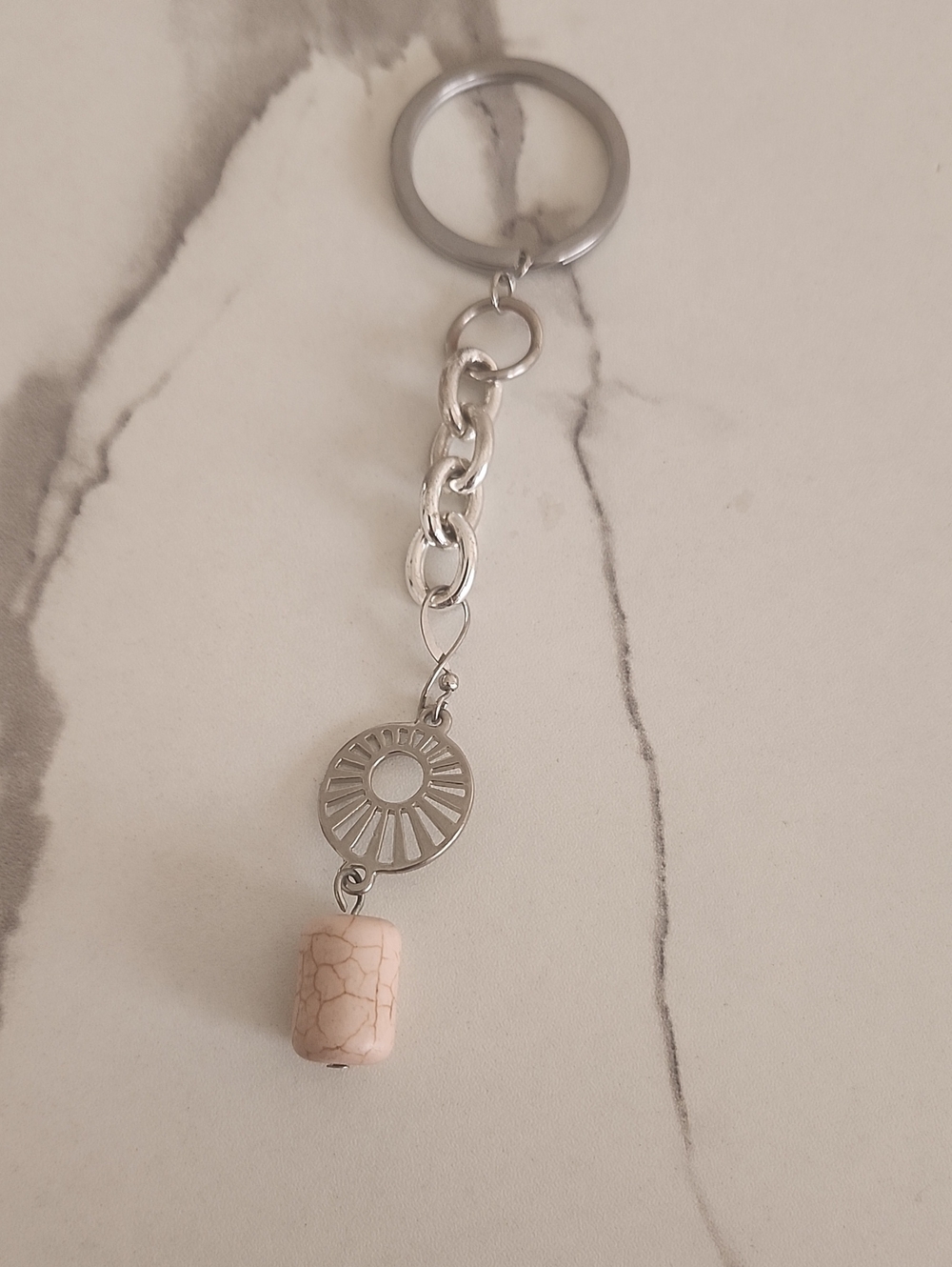 Handcrafted Floral Stone Keycharm/wall Decor Or Bookmark